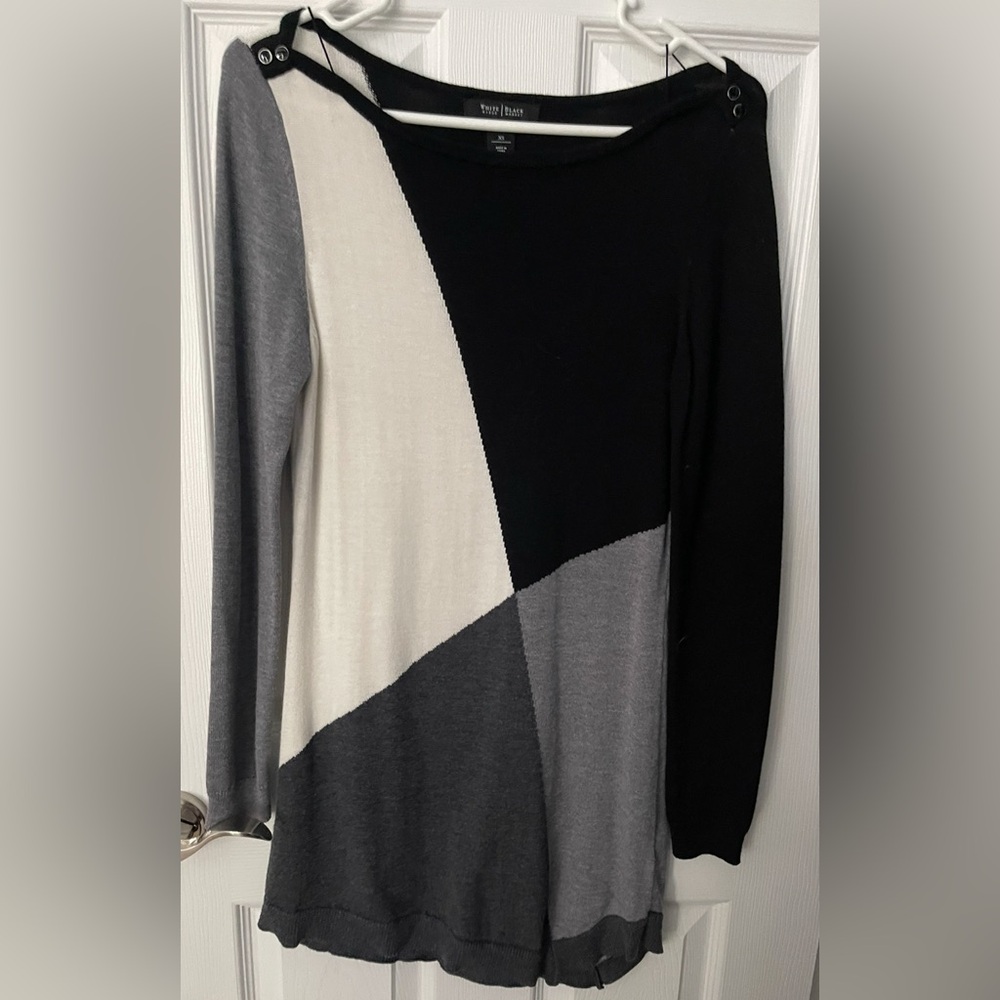 Colorblock Sweater - Black, Gray, and Cream